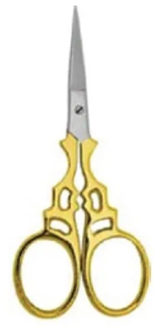 Accuram Instruments Half Gold Fancy Enbroider Scissor Str 9cm Manikir makaze
