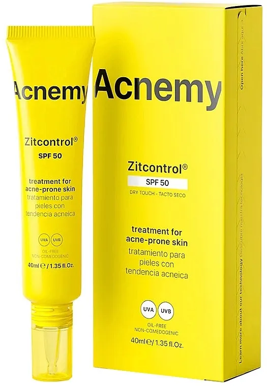 Acnemy Zitcontrol SPF 50 Treatment For Acne-Prone Skin Active krema za zaštitu od sunca za kožu sklonu aknama