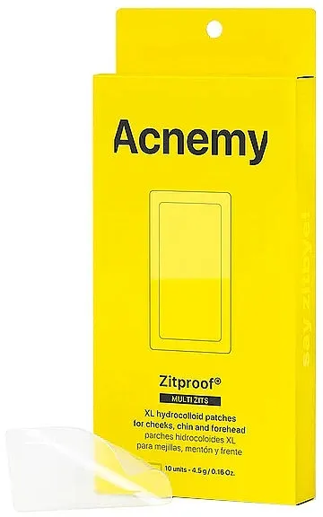Acnemy Zitproof Multizits Hidrokoloidni flasteri XL veličine za obraze, bradu i čelo, 10 kom.