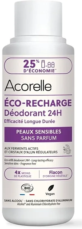 Acorelle Deodorant Roll On 24H Sensitive Skins Eco-refill (dopuna) Roll-on dezodorans bez mirisa za osetljivu kožu