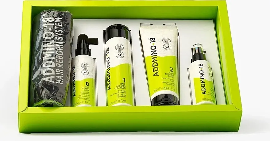 Addmino-18 Hair Reborn System Luxury Kit (elixir/150ml+shampoo/250ml+mask/250ml+cond/100ml) Set