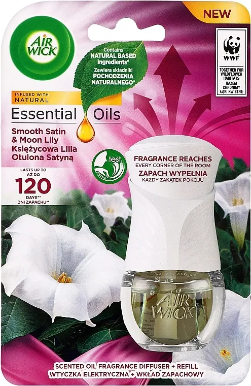 Air Wick Essential Oils Electric Smooth Satin &amp; Moon Lily Električni osvježivač zraka "Atlas i mjesečev ljiljan"