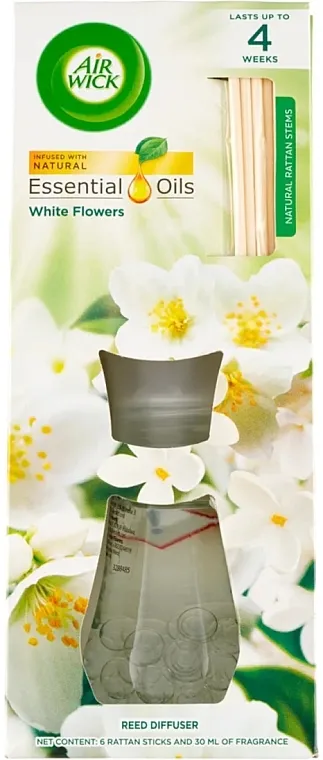 Air Wick Essential Oils Reed Diffuser Difuzor mirisa Beli cvetovi