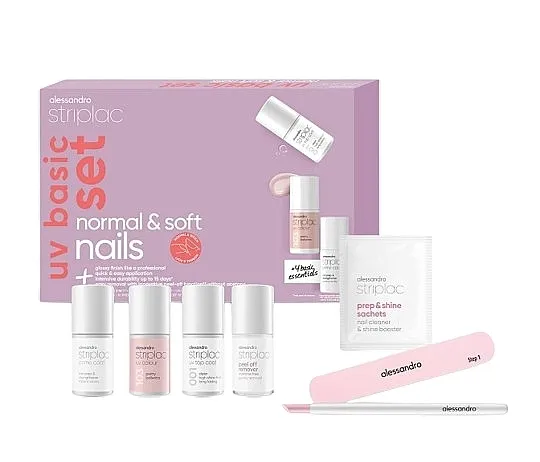 Alessandro International Striplac UV Basic Set Colour Normal &amp; Soft Nails Set za manikir, 7 delova