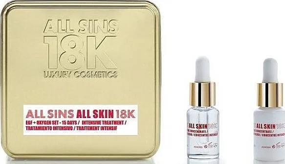 All Sins 18k All Skin Efg Oxygen 15 Days Intensive Treatment (f/cocnc/15ml + f/cocnc/15ml) Hair care set