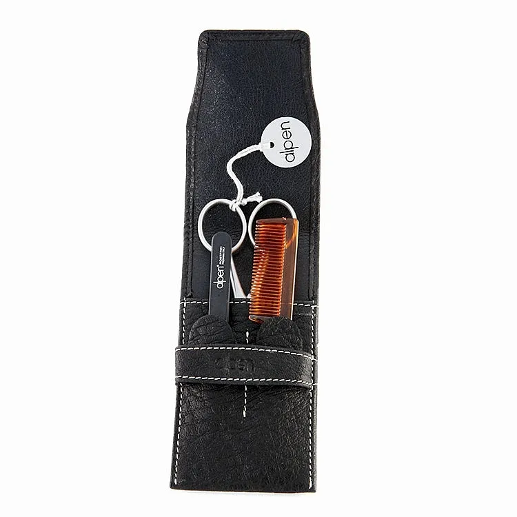 Alpen (scissors/1pc + brush/1pc + tweezers/1pc + case1pc) Komplet, 6893R, crna
