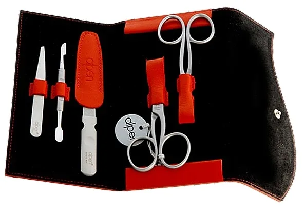 Alpen Set za manikir, 5-delni, 6836R, crveni