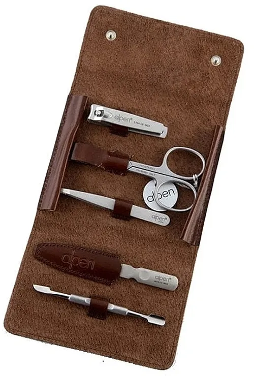 Alpen Set za manikir, 5-delni, 6910R, braon