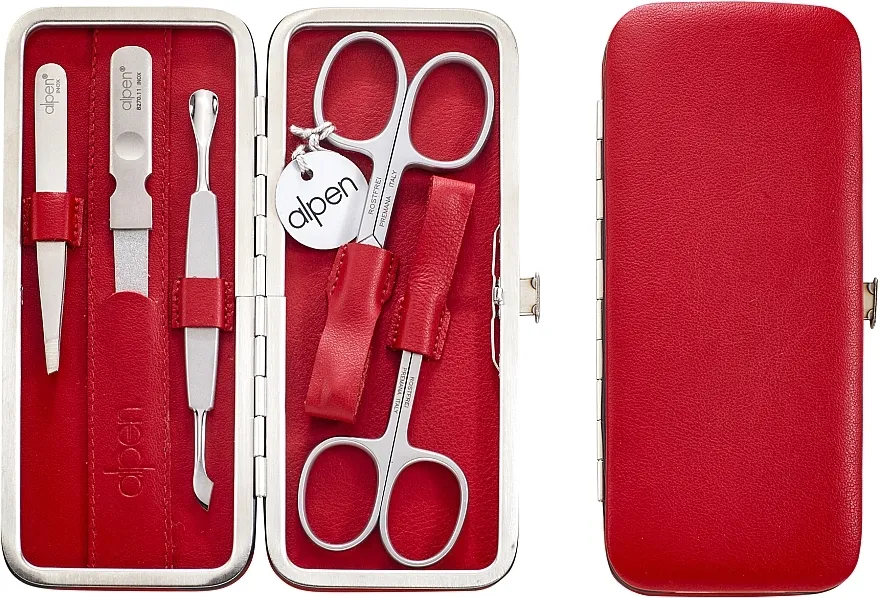 Alpen Set za manikir, 5 delova, 6862R, crveni
