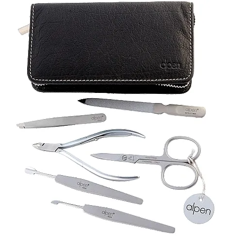 Alpen Set za manikir, 6-delni, 6823R, crni