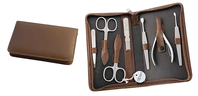 Alpen Set za manikir, 7-delni, 6826R, braon