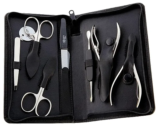 Alpen Set za manikir, 7 delova, 6825, crni