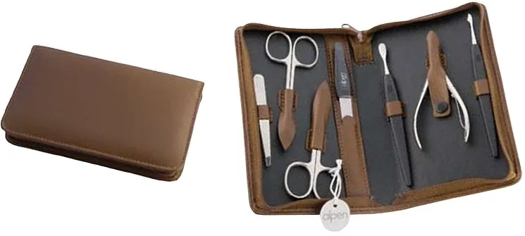 Alpen Set za manikir, 7 delova, 6826, braon