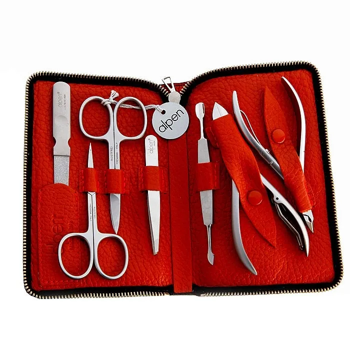 Alpen Set za manikir, 7 delova, 6845R, crveni