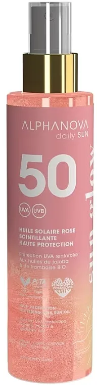 Alphanova Daily Sun Glittering Pink Sun Oil SPF50 Ulje za telo sa zaštitnim faktorom i sjajnim česticama