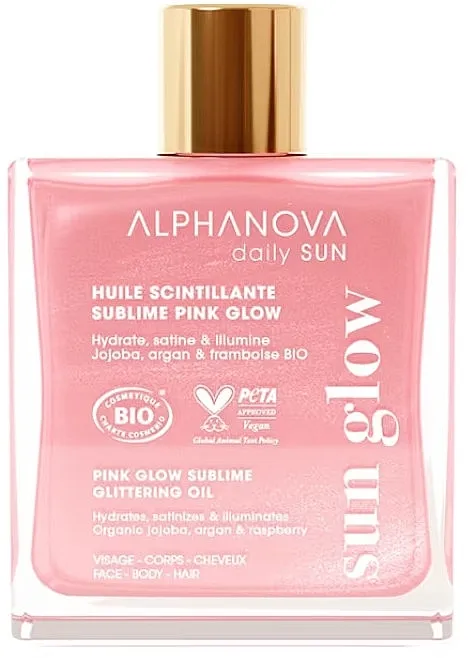 Alphanova Daily Sun Pink Glow Sublime Glittering Oil Uljani sprej za telo sa svetlucavim česticama