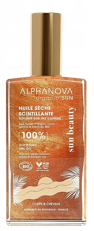 Alphanova Sun Glittering Dry Oil Suvo ulje za telo sa šimerom