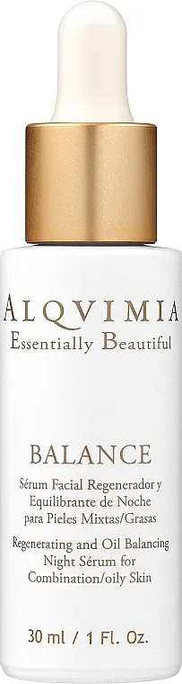 Alqvimia Regenerating And Oil Balancing Night Serum Balansirajući noćni serum za lice