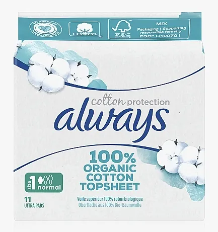 Always Cotton Protection Normal Ultra Pads Higijenski ulošci, 11 kom.