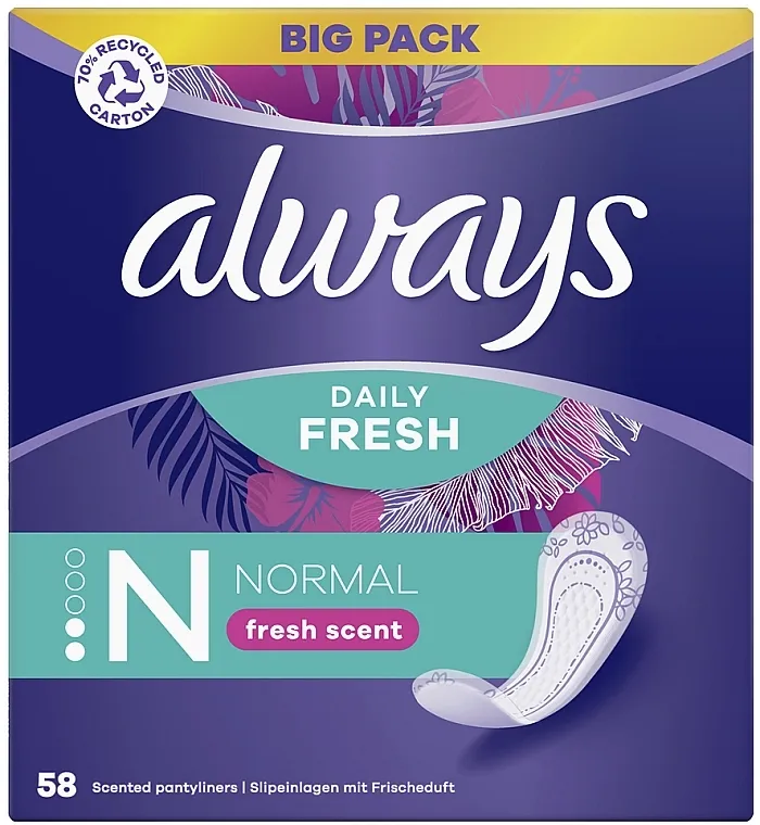 Always Dailies Fresh &amp; Protect Normal Deo Higijenski ulošci, 58 kom