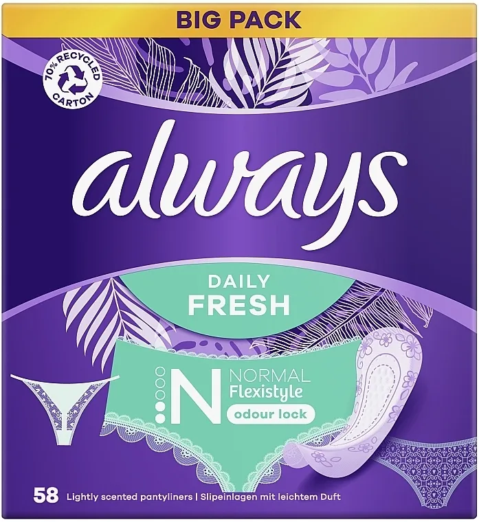 Always Daily Fresh Normal Flexistyle Higijenski ulošci, 58 kom.