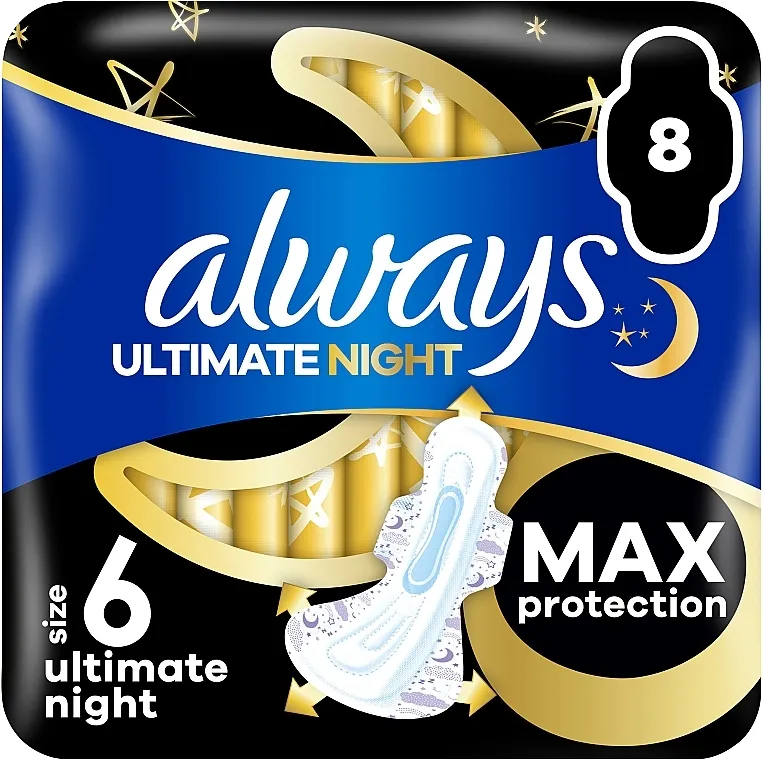 Always Ultimate Night Higijenski ulošci, veličina 6, 8 kom.