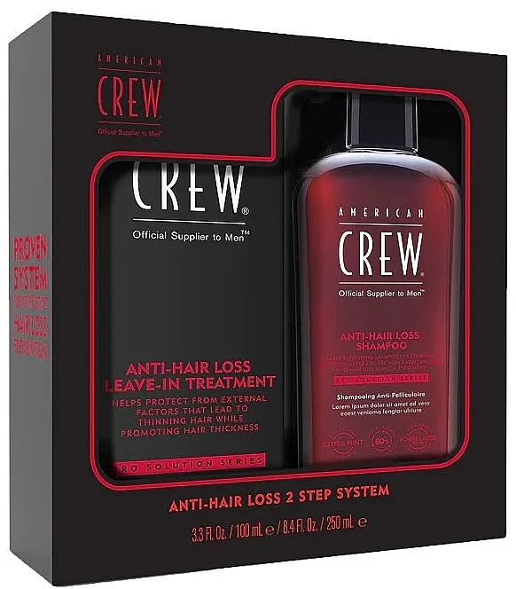 American Crew Anti-Hair Loss 2 Step System (shmp/250 ml + h/spray/100 ml) Set