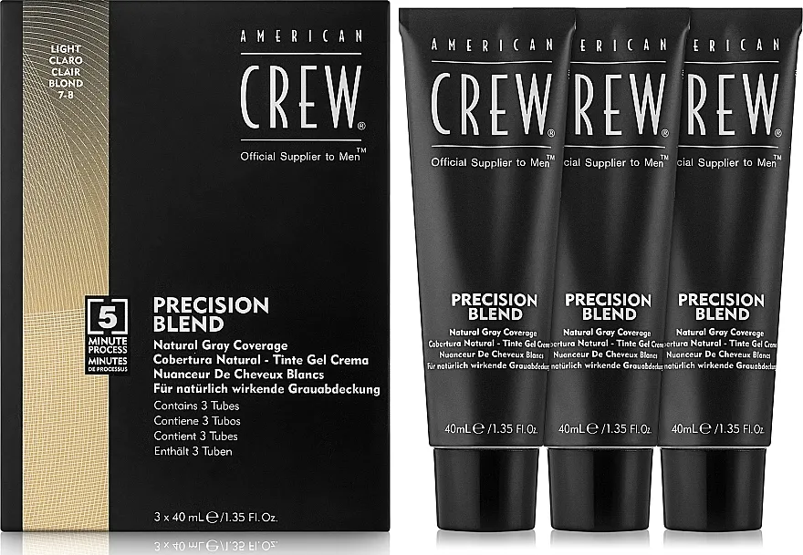 American Crew Precision Blend Light Sustav sivog pokrova (razina 7-8) 3x40 ml