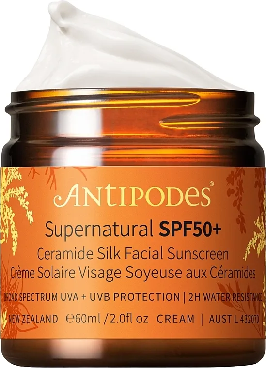 Antipodes Supernatural Ceramide Silk Facial Sunscreen SPF50+ Krema za zaštitu od sunca za lice
