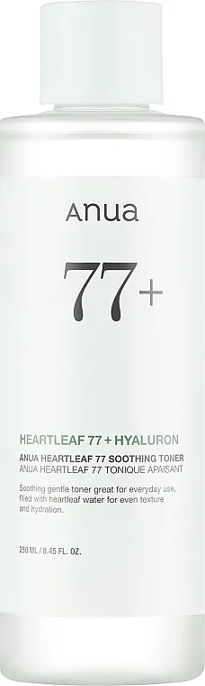 Anua Heartleaf 77 + Hyaluron Soothing Toner Umirujući tonik sa ekstraktom biljke srcolike gotu kole
