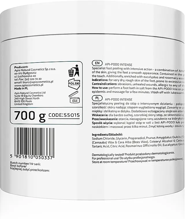 Apis Professional Api-Podo Intense Exfoliating Foot Peeling Piling za noge sa AHA kiselinama i ureom
