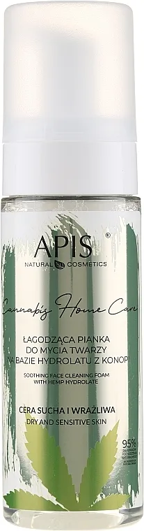 APIS Professional Cannabis Home Care Soothing Face Cleaning Foam Umirujuća konopljina hidrosol pjena za čišćenje lica