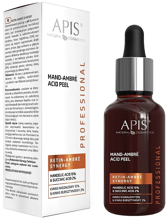 APIS Professional Retin-Ambre Synergy Piling za lice sa 15% mandelinskom kiselinom i 2% jantarnom kiselinom
