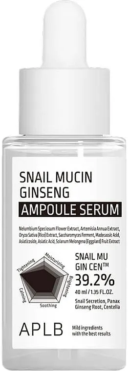 APLB Snail Mucin Ginseng Ampoule Serum Serum sa puževim mucinom i ginsengom