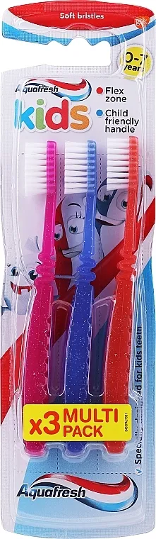 Aquafresh Kids Triple Pack Soft Set dječjih četkica za zube, verzija 3