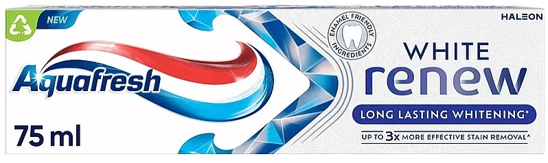 Aquafresh White Renew Long Lasting Whitening Toothpaste Izbeljujuća pasta za zube protiv obojenosti