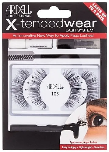Ardell X-Tended Wear Lash System 105 (lashes/4pcs + clay/1ml + rem/1ml + appl/1pcs + brush/1pcs) Set