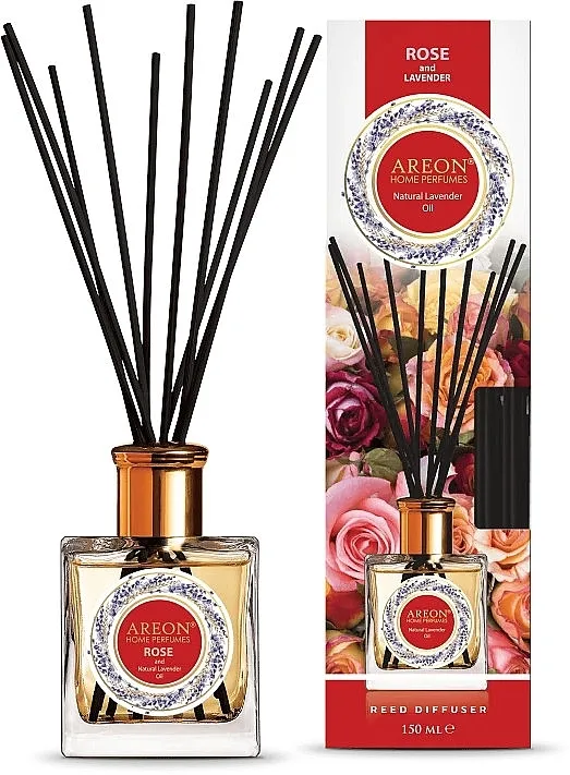 Areon Home Perfume Rose &amp; Lavender Oil Reed Diffuser Aroma difuzor "Ruža i lavanda"