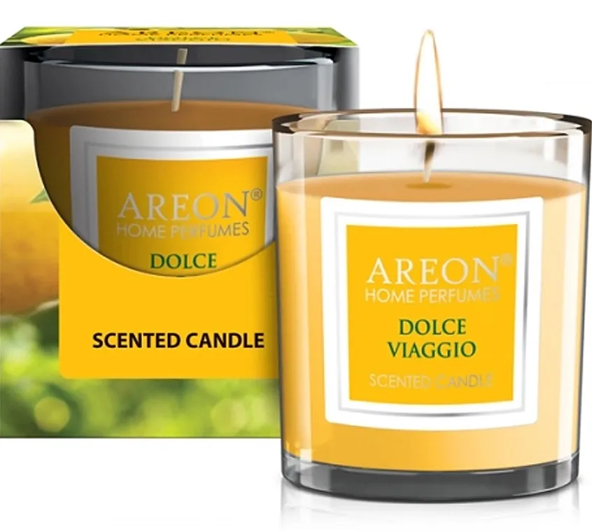 Areon Home Perfumes Dolce Viaggio Scented Candle Aromatična sveća u čaši 'Slatko putovanje'