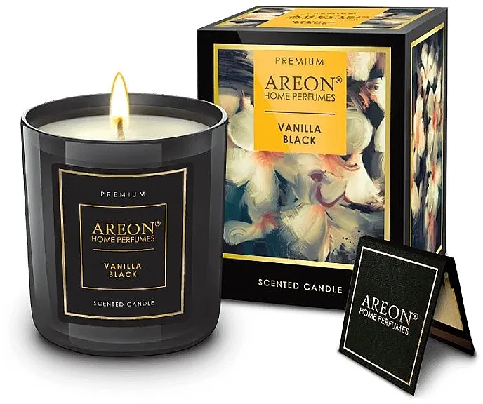 Areon Home Perfumes Premium Vanilla Black Scented Candle Mirisna sveća