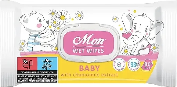 Areon Mon Baby Wet Wipes With Chamomile Extract Vlažne maramice za decu, sa ekstraktom kamilice