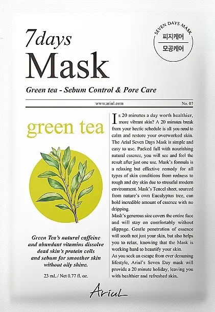 Ariul 7 Days Mask Sheet maska za lice Zeleni čaj