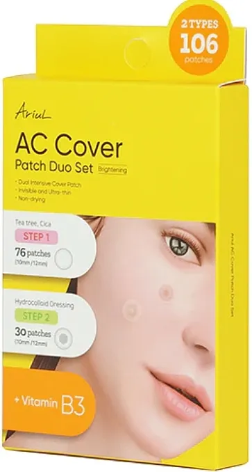 Ariul AC Cover Patch Duo Set Brightening Set od dve vrste osvetljavajućih flastera za lice