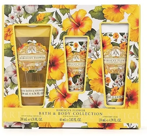 Aromas Artesanales De Antigua Hibiscus Flower Bath &amp; Body Collection (sh/gel/200ml + b/cr/130ml + h/cr/60ml) Set
