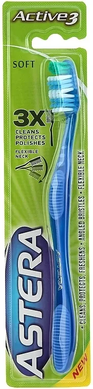 Astera Active 3 Soft Četkica za zube sa trostrukim dejstvom, meka, plava