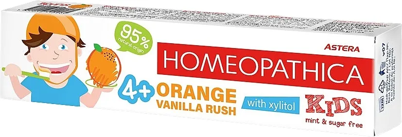 Astera Homeopathica Orange &amp; Vanilla Rush Dečija pasta za zube, sa aromom narandže i vanile