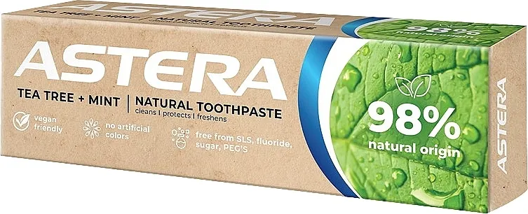 Astera Tea Tree + Mint Natural Toothpaste Pasta za zube sa uljem čajnog drveta i nanom