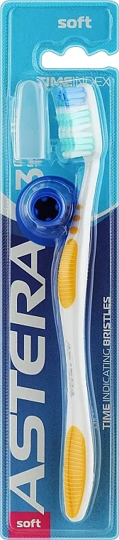 Astera Time Index Toothbrush Četkica za zube sa tajmerom, bela i žuta