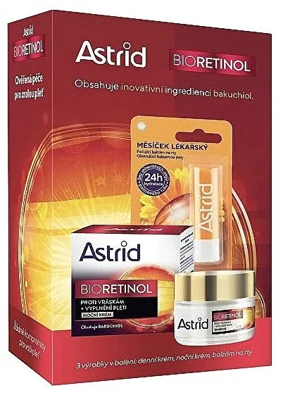 Astrid Bioretinol Gift Set (d/f/cr/50ml + n/f/cr/50ml + l/balm/4.8g)
