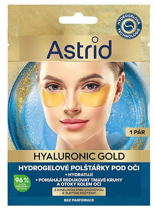 Astrid Hyaluronic Gold Hydrogel Eye Patches Hidrogel flasteri za podočnjake